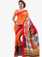 Roop Kashish Orange Printed Saree