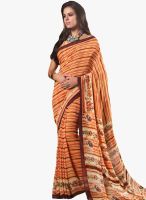 Roop Kashish Orange Printed Saree