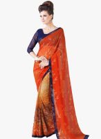 Roop Kashish Orange Printed Saree