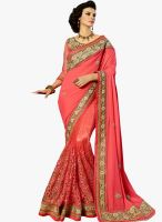 Roop Kashish Pink Embroidered Saree