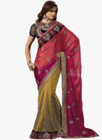Roop Kashish Pink Embroidered Saree