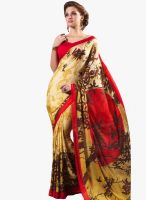 Roop Kashish Yellow Printed Saree