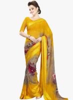 Roop Kashish Yellow Printed Saree