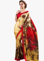 Roop Kashish Yellow Printed Saree