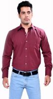 Rvc Fashion Men's Solid Formal Maroon Shirt