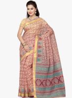 Saree Swarg Beige Printed Saree With Blouse