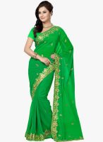 Saree Swarg Green Embroidered Saree With Blouse