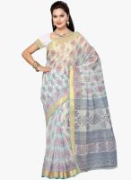 Saree Swarg Off White Printed Saree With Blouse