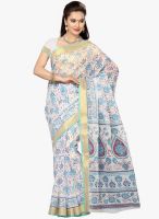 Saree Swarg Off White Printed Saree With Blouse