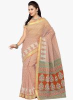 Saree Swarg Orange Printed Saree With Blouse