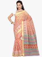 Saree Swarg Orange Printed Saree With Blouse