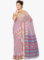 Saree Swarg Pink Printed Saree With Blouse