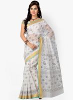 Saree Swarg White Printed Saree