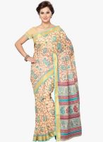 Saree Swarg Yellow Printed Saree With Blouse