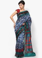 Satrang Silk Blend Blue Saree