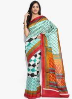 Satrang Silk Blend Green Saree