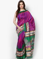 Satrang Silk Blend Purple Saree