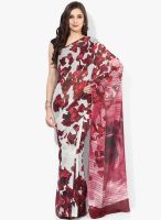 Satya Paul Maroon Printed Georgette Saree