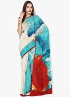 Satya Paul Multicoloured Printed Crepe Saree