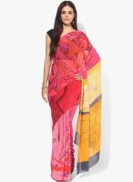 Satya Paul Pink Printed Georgette Saree