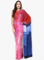 Satya Paul Pink Printed Georgette Saree