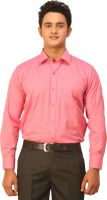 Seven Days Men's Solid Formal Pink Shirt