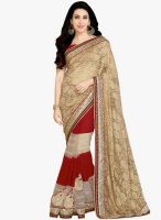 Shonaya Beige Embellished Saree