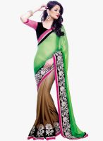 Shonaya Green Embroidered Saree