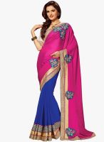 Shonaya Magenta Embroidered Saree