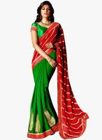 Shonaya Maroon Embroidered Saree