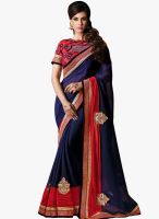 Shonaya Navy Blue Embroidered Saree