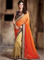 Shonaya Orange Embellished Saree