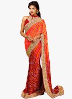 Shonaya Orange Embroidered Saree