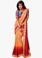 Shonaya Orange Printed Saree