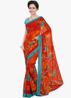 Shonaya Red Printed Saree