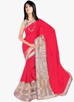 Shonaya Red Solid Saree