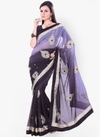 Silk Bazar Black Embroidered Saree