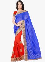 Silk Bazar Blue Embellished Saree