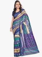 Silk Bazar Blue Printed Saree