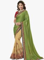 Silk Bazar Green Embellished Saree