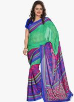 Silk Bazar Green Printed Saree