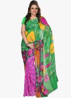 Silk Bazar Green Printed Saree