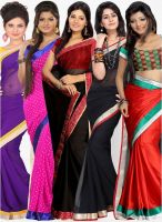 Silk Bazar Multicoloured Embroidered Saree