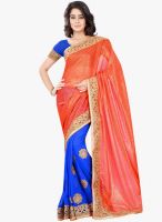 Silk Bazar Orange Embellished Saree