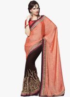 Silk Bazar Peach Embellished Saree