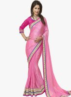Silk Bazar Pink Embellished Saree