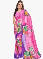 Silk Bazar Pink Printed Saree