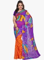 Silk Bazar Purple Printed Saree