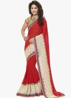 Silk Bazar Red Embellished Saree