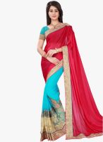 Silk Bazar Red Embroidered Saree